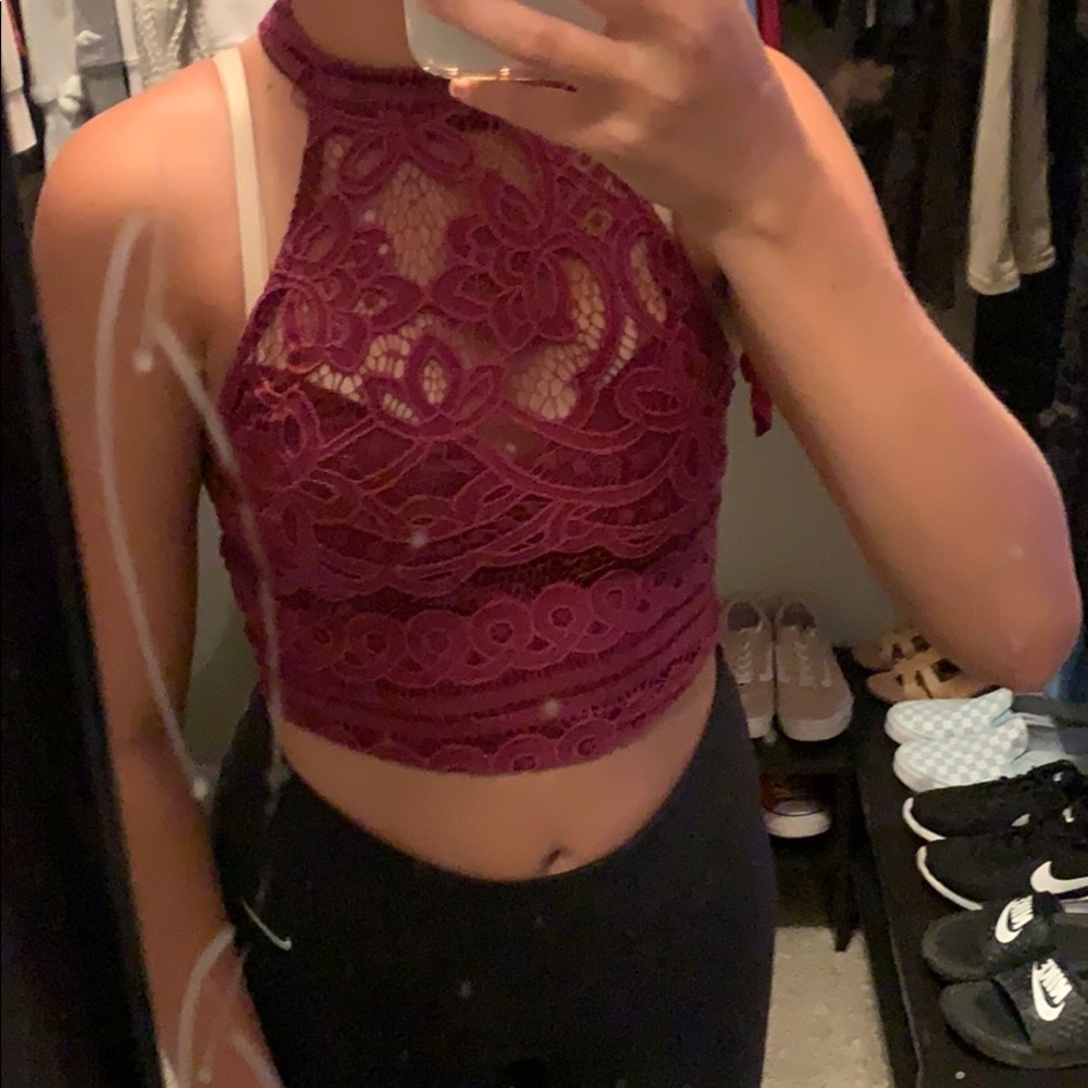 Maroon top